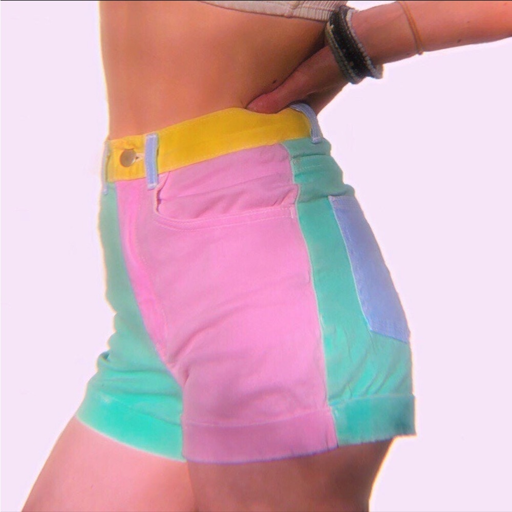 SOLD-American Apparel Color Block Shorts.